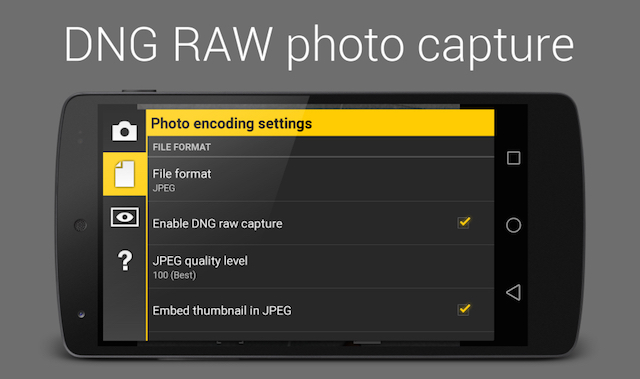 Android 5.0 có thể chụp ảnh RAW