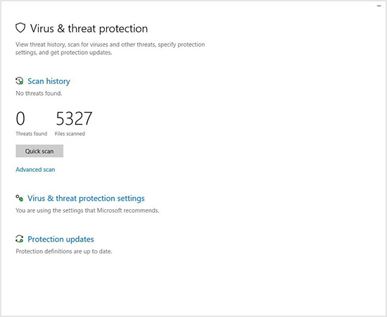 Virus & threat protection Virus & threat protection