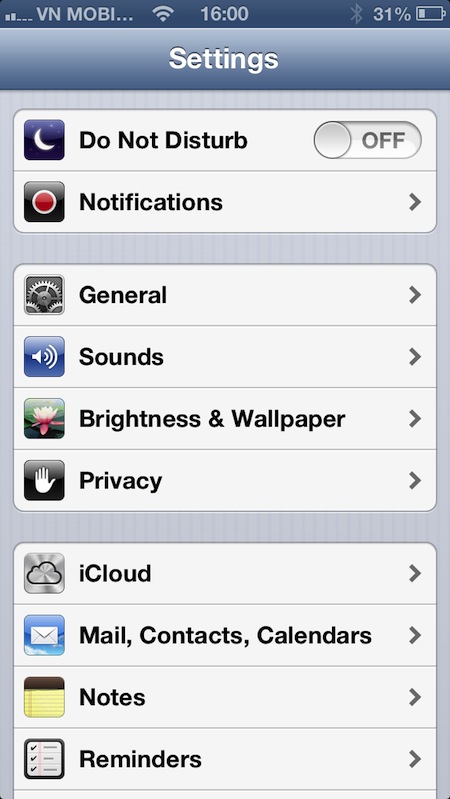 Vào Brightness & Wallpaper