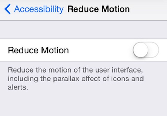 Bật Reduce Motion Bật Reduce Motion