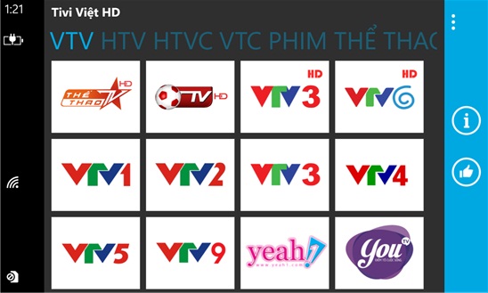 Tivi Việt HD, ứng dụng xem TV trực tuyến cực nhanh trên WP