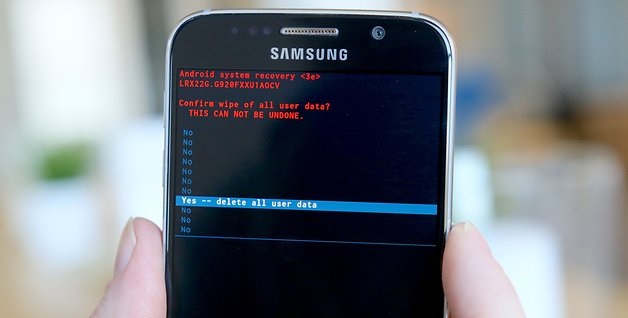 samsung galaxy s6 recovery mode confirm factory reset 