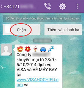 Chặn tin nhắn rác trên Viber