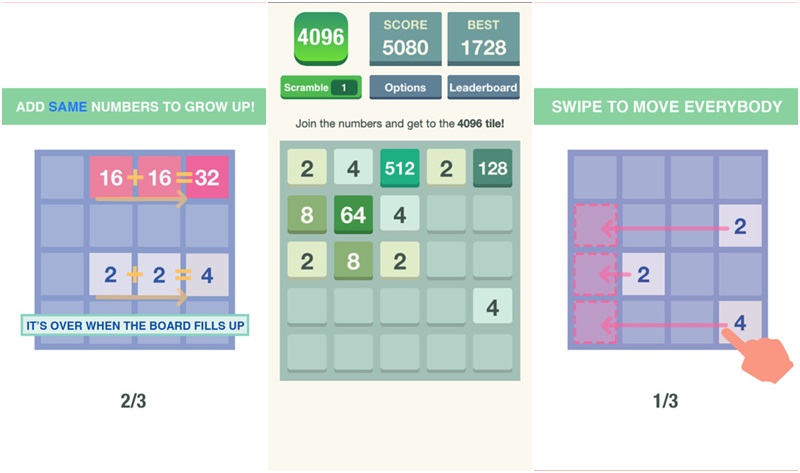 4096 - Puzzle . Combine the Tiles