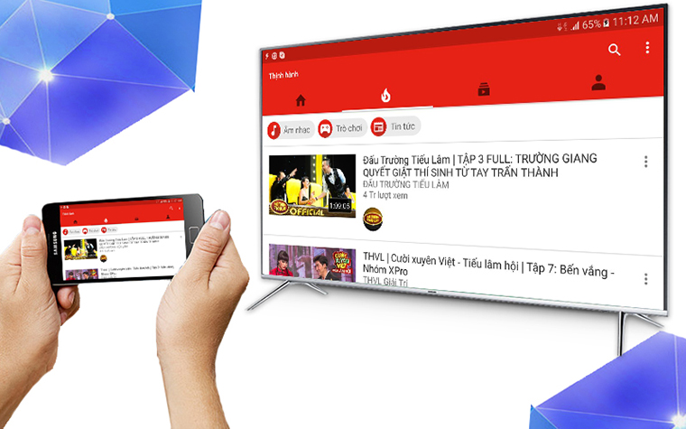 Mở YouTube bằng điện thoại rồi chiếu lên tivi Mở YouTube bằng điện thoại rồi chiếu lên tivi