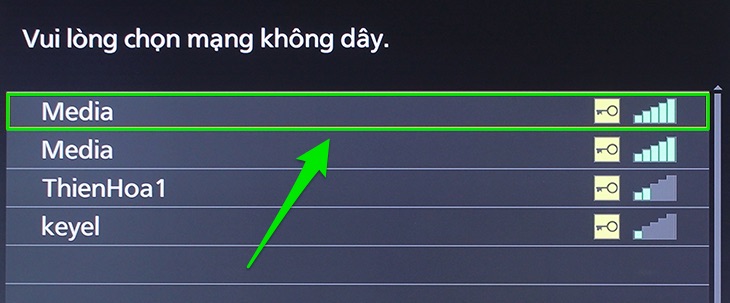 Chọn wifi muốn kết nối