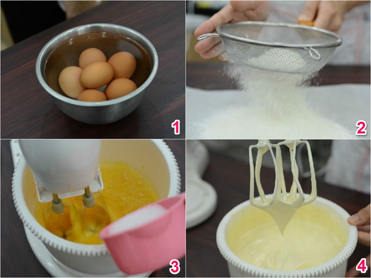 Cách làm bánh bông lan trứng muối bằng nồi cơm điện