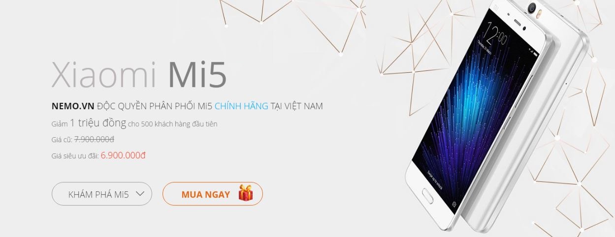 Xiaomi Mi 5 chip Snapdragon 820 mở bán chính hãng tại VN với giá dưới 7 triệu đồng