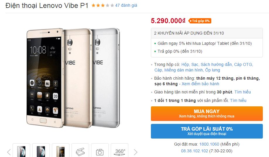 Smartphone pin khủng nhất hiện nay của Lenovo giảm giá