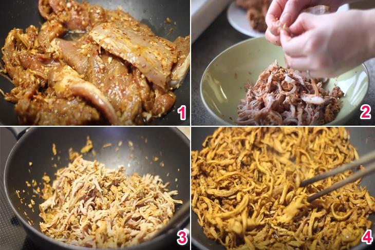 Cách làm khô heo xé sợi cho ngày Tết bằng chảo chống dính Cách làm khô heo xé sợi cho ngày Tết bằng chảo chống dính