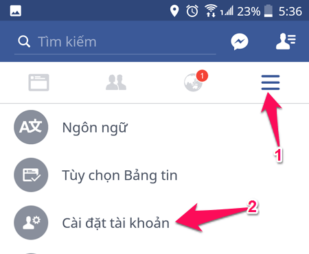 Cài đặt tài khoản Cài đặt tài khoản