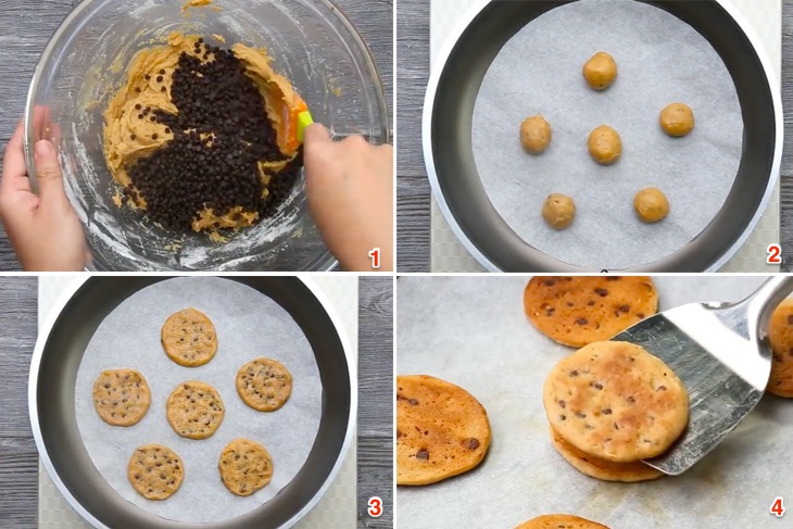 Cách làm bánh quy chocolate chip bằng chảo chống dính