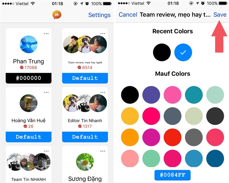 đổi màu messenger đổi màu messenger
