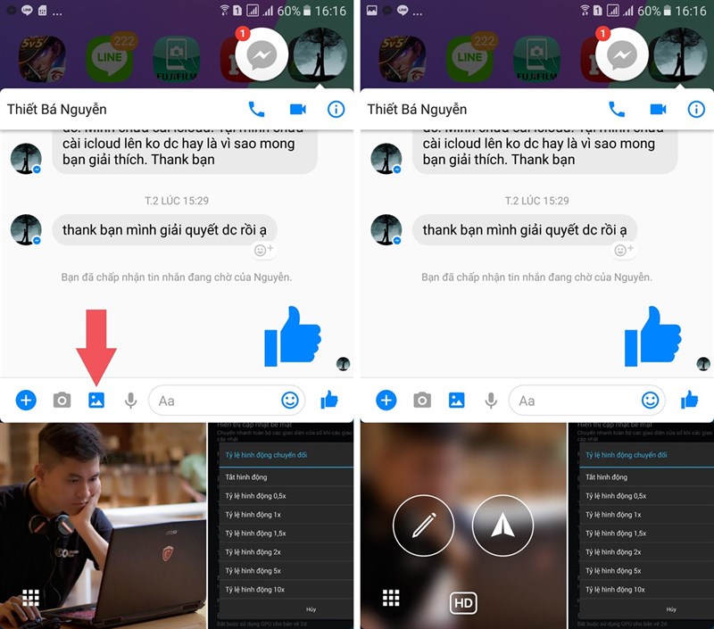 up ảnh hd facebook messenger