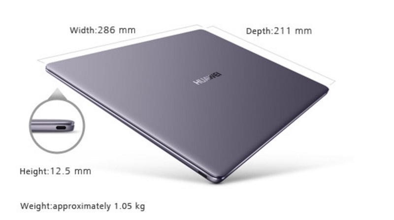 Huawei gioi thieu laptop 13 inch vien sieu mong canh tranh voi MacBook Surface