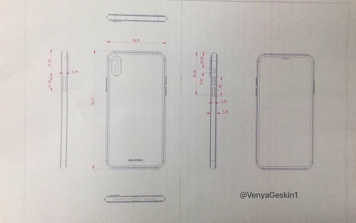 Lại lộ bản vẽ thiết kế điện thoại iPhone 8 - Đức Huy Mobile