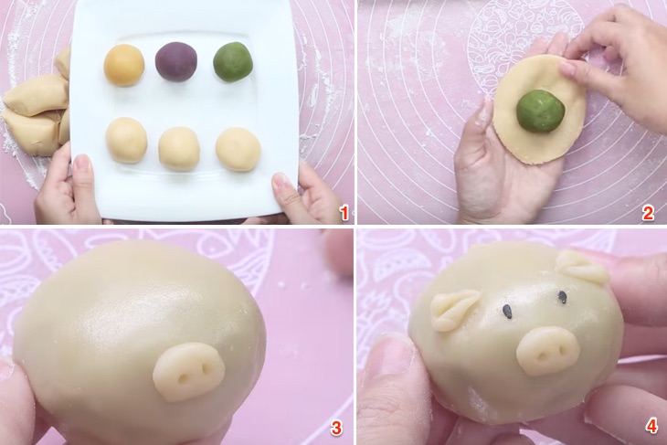 Cách làm bánh trung thu heo con xinh lung linh Cách làm bánh trung thu heo con xinh lung linh