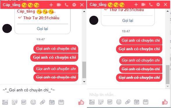 Cách viết chữ in đậm, in nghiêng, gạch ngang trên Messenger