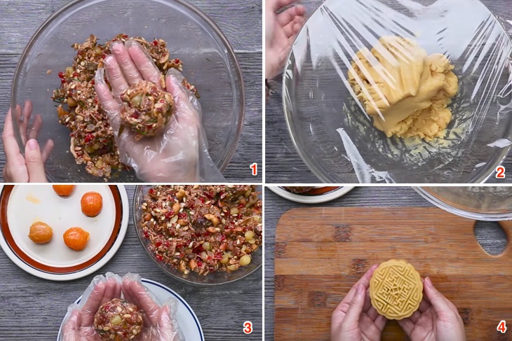 Cách làm bánh Trung Thu nhân gà quay thập cẩm