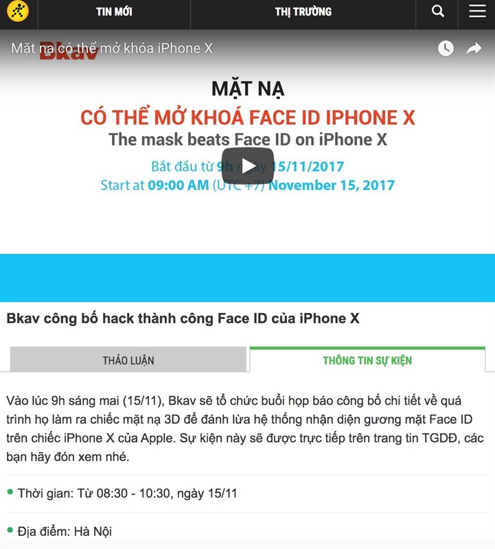 Mời xem trực tiếp sự kiện BKAV công bố hack thành công Face ID - ảnh 3 Mời xem trực tiếp sự kiện BKAV công bố hack thành công Face ID - ảnh 3