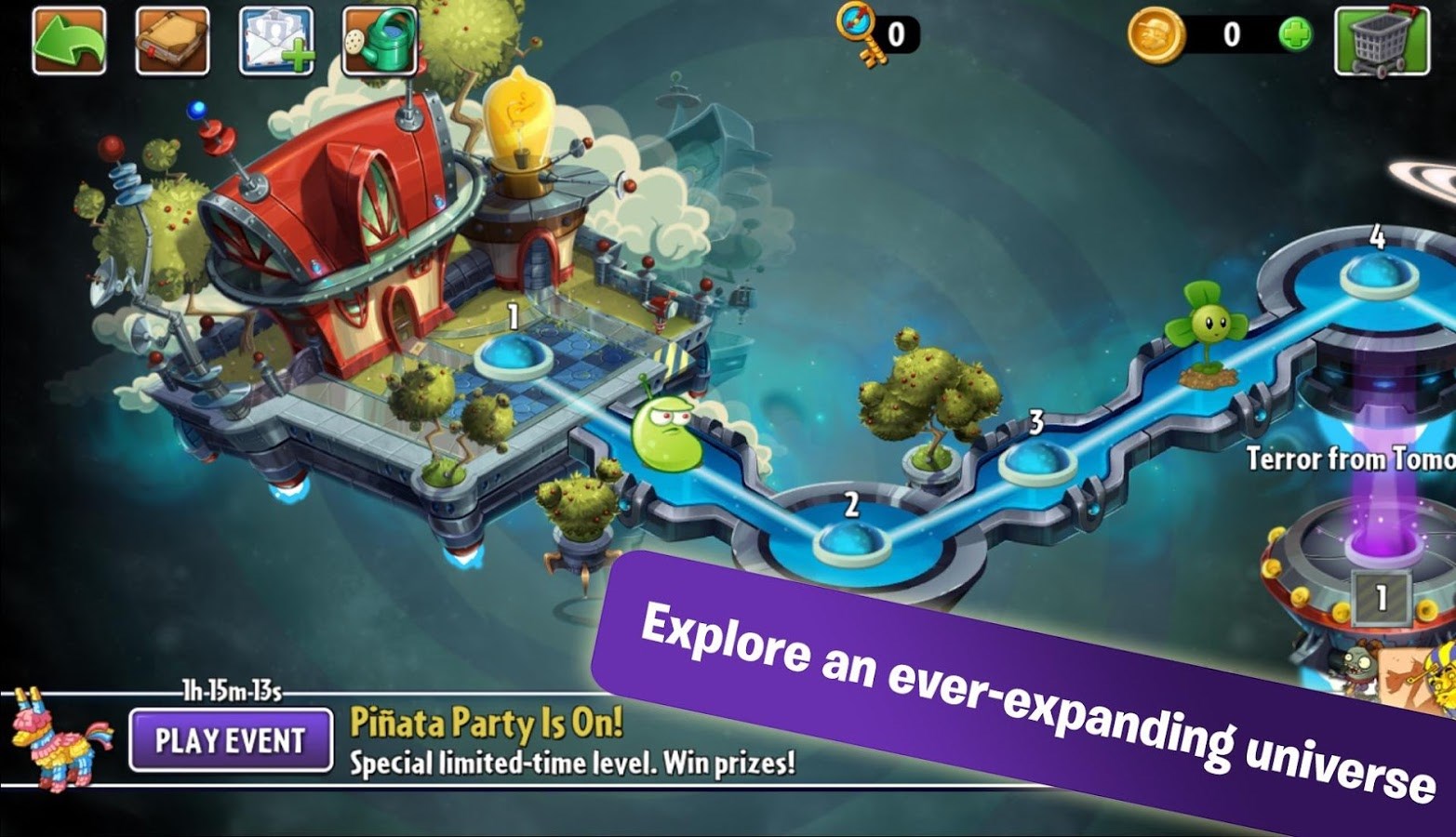 Plant vs zombie 2 Trò chơi plant vs zombie 2 với số lượng màn chơi vô tận cung cấp trải nghiệm thú vị