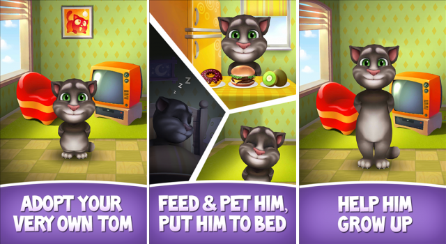 Talking tom Người chơi có cơ hội chăm sóc chú mèo Tom giúp chú ngày càng dễ thương và sành điệu