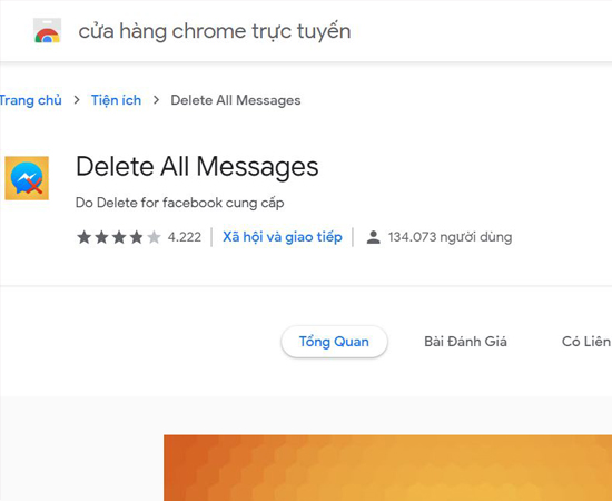 Cài đặt Facebook - Delete All Messages trên trình duyệt của mình