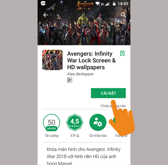 Tải ứng dụng Avengers: Infinity War Lock Screen