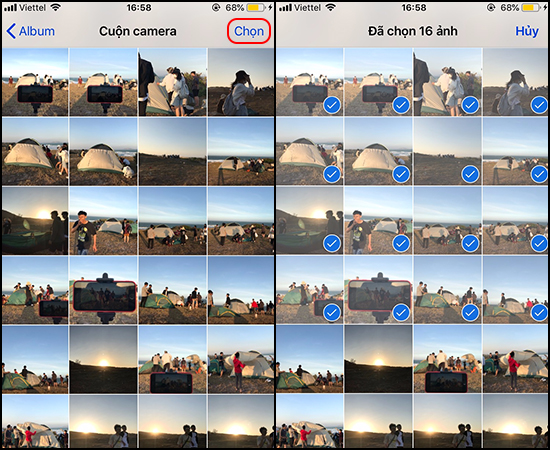 Select / Deselect multiple images tips for iPhone iOS 12