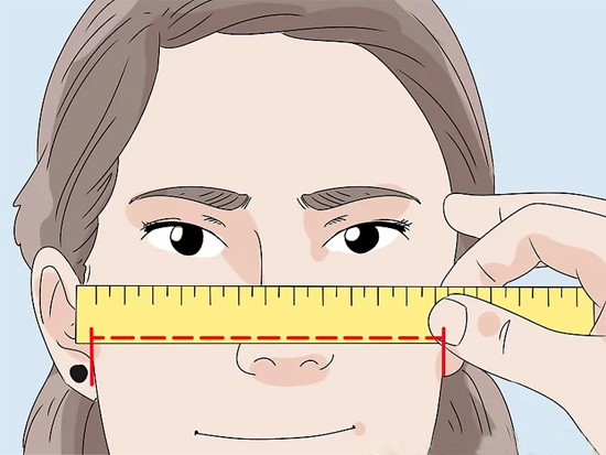 Measure the distance between the cheekbones