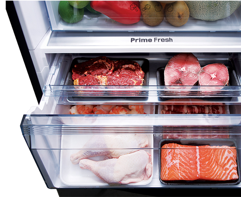 The freezer compartment is separate from the other compartments Prime Fresh soft freezing technology Panasonic refrigerators?