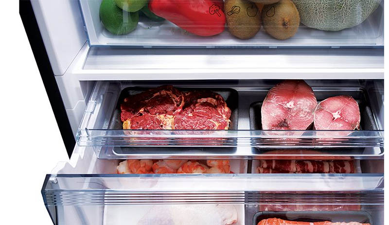 Food storage with soft freezer compartment