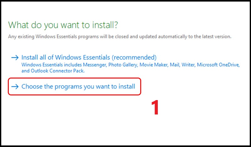 Select the software you want to install