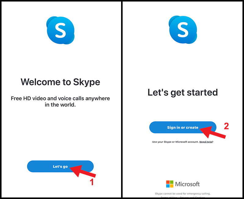 The opening interface of Skype on the phone