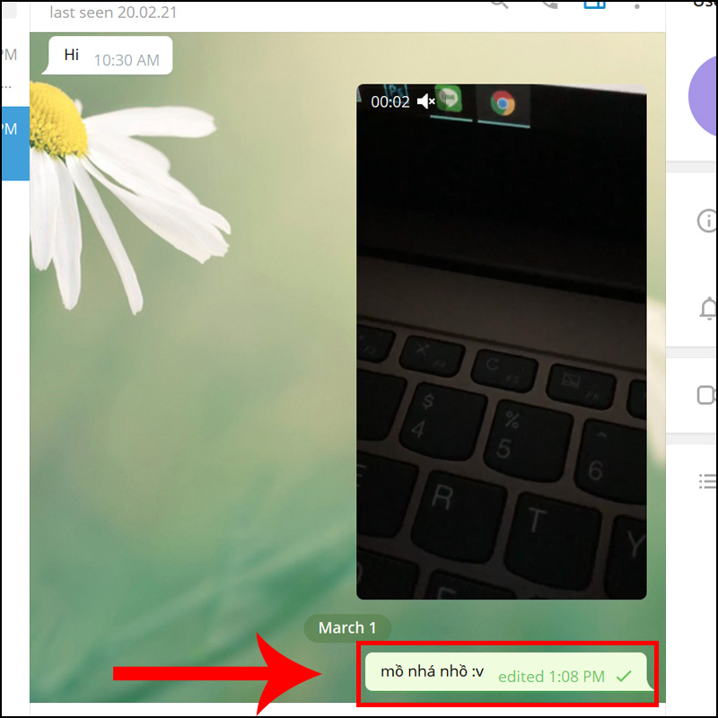 Cách sửa tin nhắn đã gửi trong Telegram trên máy tính
