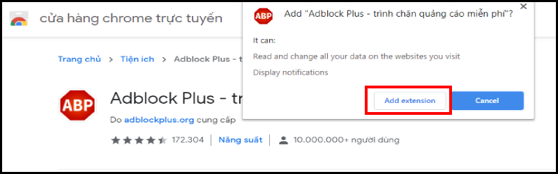 Chặn quảng cáo Google Chrome bằng Adblock Plus