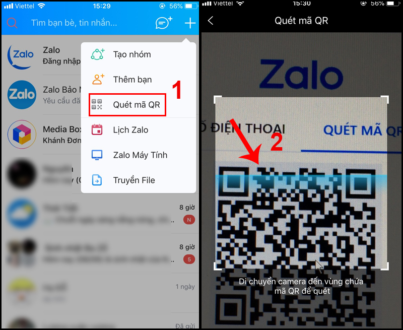 Use your phone Scan QR code on Zalo PC use zalo on computer