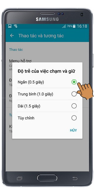 Chọn chế độ ngắn
