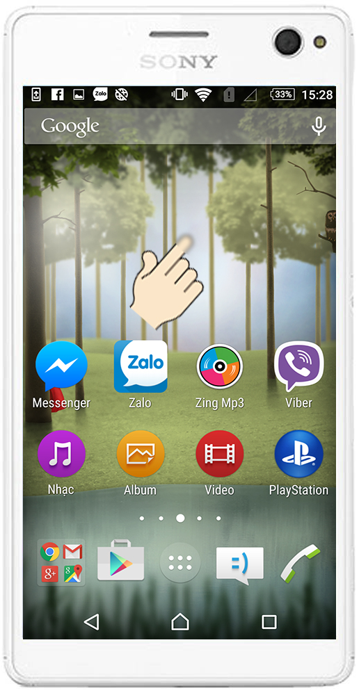 Giấu thanh tìm kiếm Google trên màn hình chính Sony Xperia C4