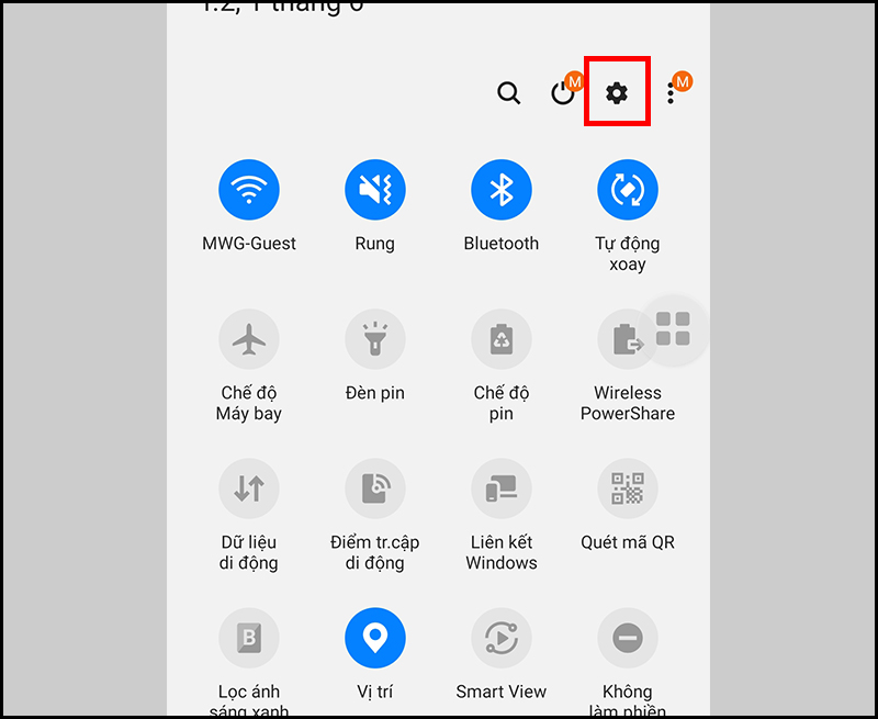 Settings icon reset the date time Zalo