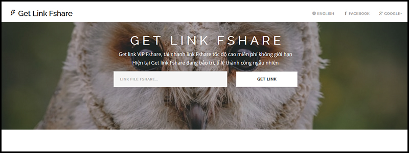 Trang web getlinkfshare.com