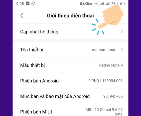 Cập nhật hệ thống